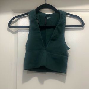 Urban Outfitters Out From Under ribbed plunging bra / crop top. Teal. Size S.